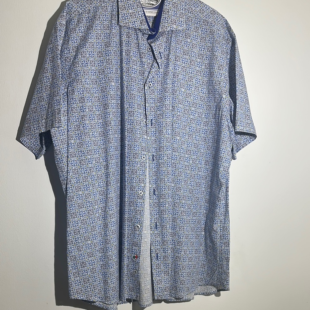 Men's Blue Patterned Shirt